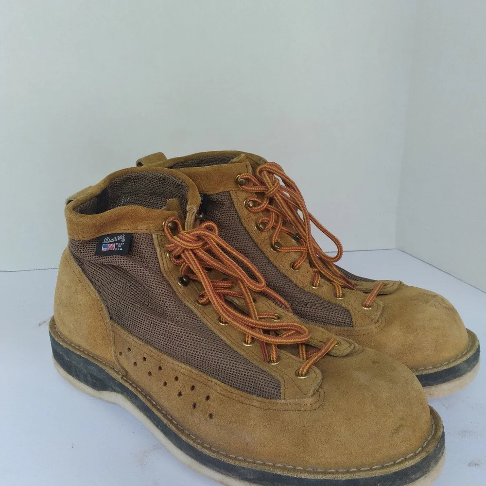 Danner Suede Leather Hiking Boots Vibram‎ Sole Ankle Support Brown